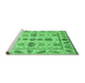 Sideview of Machine Washable Abstract Emerald Green Modern Area Rugs, wshabs3726emgrn