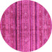 Round Southwestern Pink Country Rug, abs3727pnk