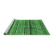 Sideview of Machine Washable Southwestern Emerald Green Country Area Rugs, wshabs3727emgrn