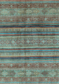 Southwestern Light Blue Country Rug, abs3727lblu