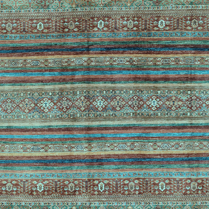 Machine Washable Southwestern Light Blue Country Rug, wshabs3727lblu