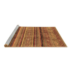 Sideview of Machine Washable Southwestern Brown Country Rug, wshabs3727brn