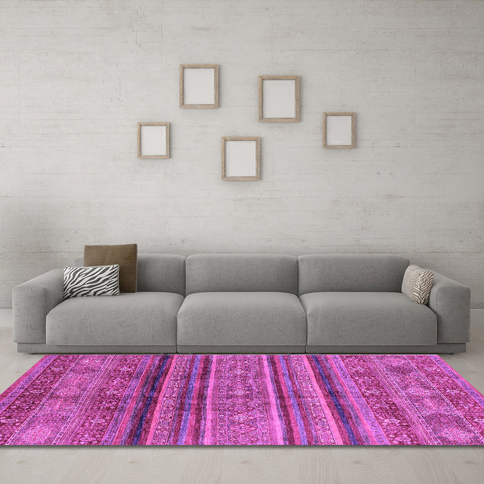 Machine Washable Southwestern Purple Country Area Rugs in a Living Room, wshabs3727pur