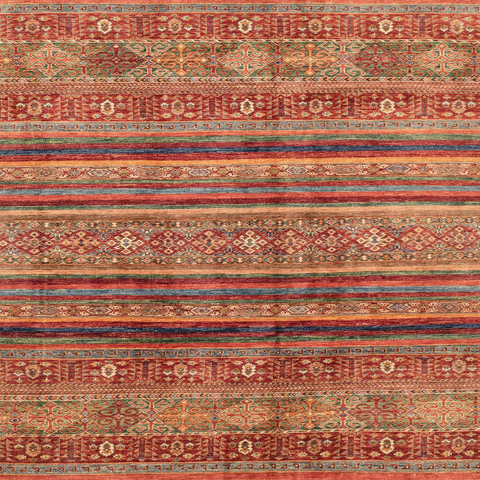 Square Machine Washable Abstract Bronze Brown Rug, wshabs3727