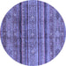 Round Southwestern Blue Country Rug, abs3727blu