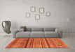 Machine Washable Southwestern Orange Country Area Rugs in a Living Room, wshabs3727org