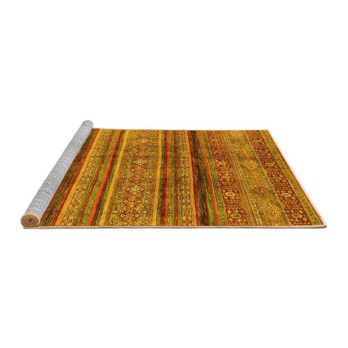 Sideview of Machine Washable Southwestern Yellow Country Rug, wshabs3727yw