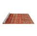 Sideview of Machine Washable Abstract Orange Rug, wshabs3728