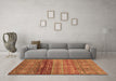 Machine Washable Abstract Brown Modern Rug in a Living Room,, wshabs3728brn