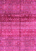 Machine Washable Abstract Pink Modern Rug, wshabs3728pnk