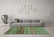 Machine Washable Abstract Turquoise Modern Area Rugs in a Living Room,, wshabs3728turq