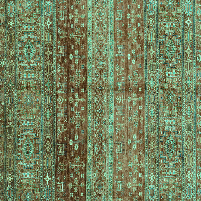 Square Abstract Turquoise Modern Rug, abs3728turq
