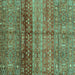 Square Abstract Turquoise Modern Rug, abs3728turq