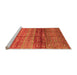 Sideview of Machine Washable Abstract Orange Modern Area Rugs, wshabs3728org