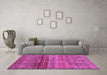 Machine Washable Abstract Purple Modern Area Rugs in a Living Room, wshabs3728pur