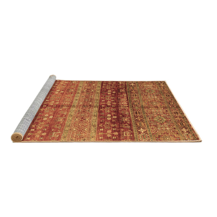 Sideview of Machine Washable Abstract Brown Modern Rug, wshabs3728brn