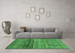 Machine Washable Abstract Emerald Green Modern Area Rugs in a Living Room,, wshabs3728emgrn