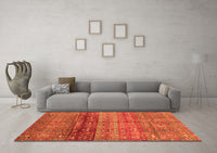 Machine Washable Abstract Orange Modern Rug, wshabs3728org