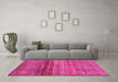 Machine Washable Abstract Pink Modern Rug in a Living Room, wshabs3728pnk