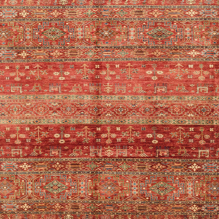 Square Machine Washable Abstract Orange Rug, wshabs3728