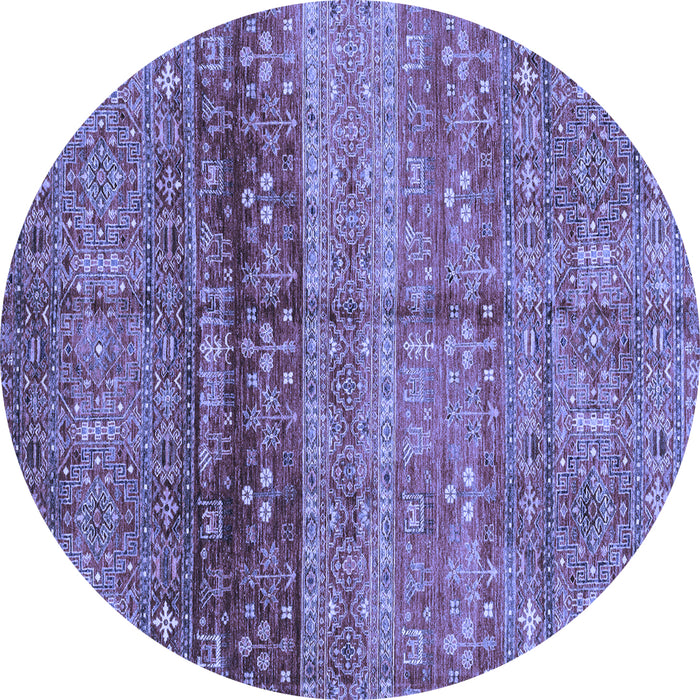 Round Abstract Blue Modern Rug, abs3728blu
