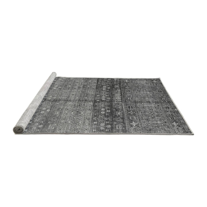 Sideview of Machine Washable Abstract Gray Modern Rug, wshabs3728gry