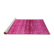 Sideview of Machine Washable Abstract Pink Modern Rug, wshabs3728pnk