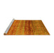 Sideview of Machine Washable Abstract Yellow Modern Rug, wshabs3728yw