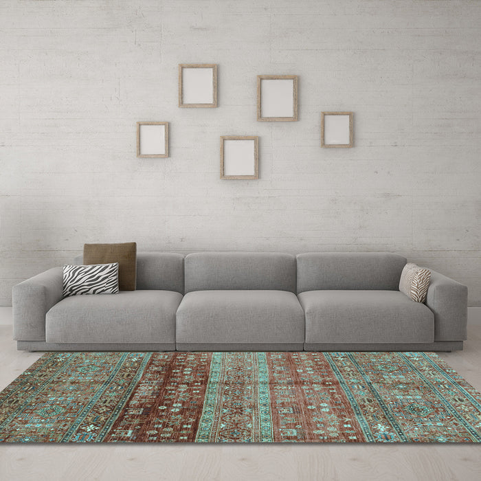 Machine Washable Abstract Light Blue Modern Rug in a Living Room, wshabs3728lblu