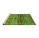 Sideview of Machine Washable Abstract Green Modern Area Rugs, wshabs3728grn