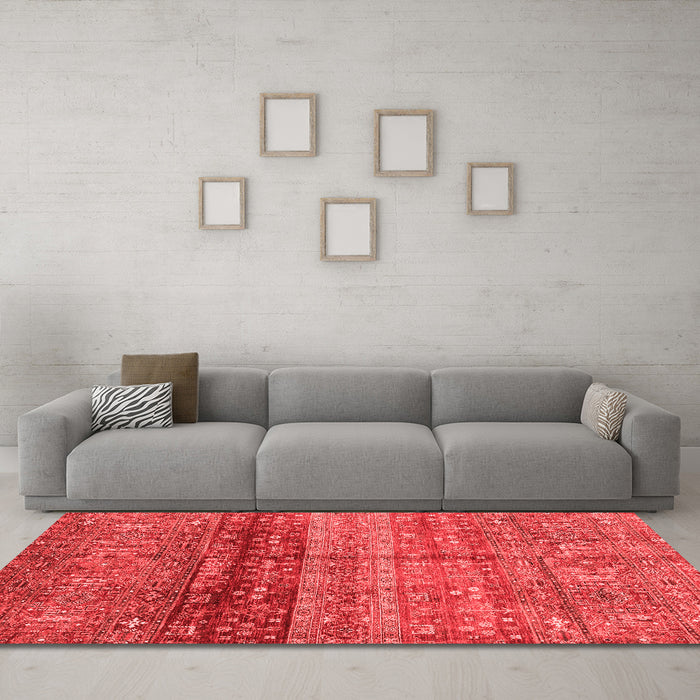 Modern Red Washable Rugs