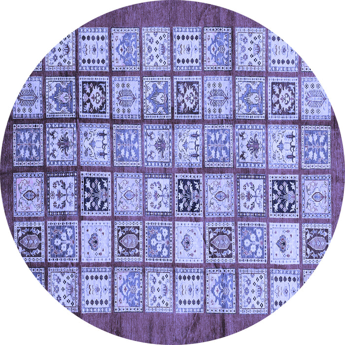 Round Machine Washable Abstract Blue Modern Rug, wshabs3729blu