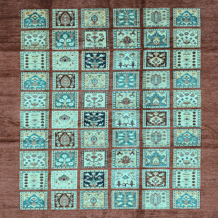 Square Abstract Light Blue Modern Rug, abs3729lblu