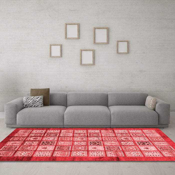 Modern Red Washable Rugs
