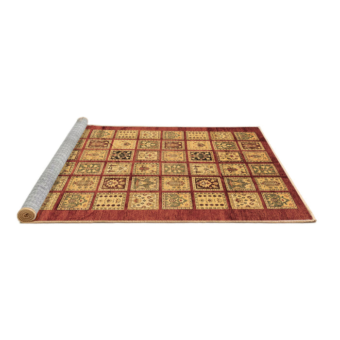 Sideview of Machine Washable Abstract Brown Modern Rug, wshabs3729brn