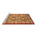 Sideview of Machine Washable Abstract Brown Modern Rug, wshabs3729brn