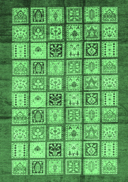 Abstract Emerald Green Modern Rug, abs3729emgrn