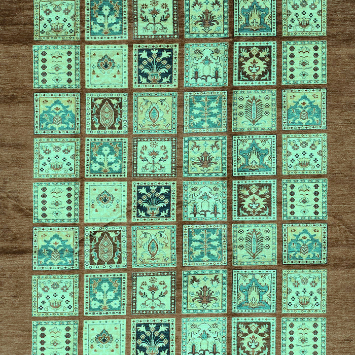 Machine Washable Abstract Turquoise Modern Area Rugs, wshabs3729turq