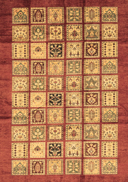 Abstract Brown Modern Rug, abs3729brn