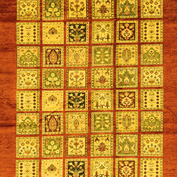 Machine Washable Abstract Yellow Modern Rug, wshabs3729yw