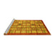 Sideview of Machine Washable Abstract Yellow Modern Rug, wshabs3729yw