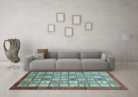 Machine Washable Abstract Light Blue Modern Rug, wshabs3729lblu