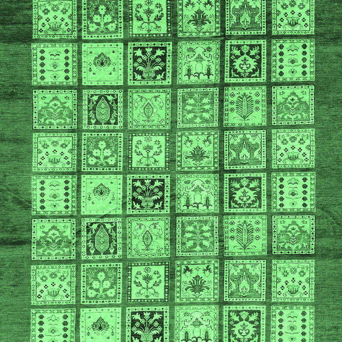 Machine Washable Abstract Emerald Green Modern Area Rugs, wshabs3729emgrn