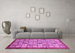 Machine Washable Abstract Purple Modern Area Rugs in a Living Room, wshabs3729pur