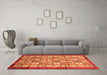 Machine Washable Abstract Orange Modern Area Rugs in a Living Room, wshabs3729org