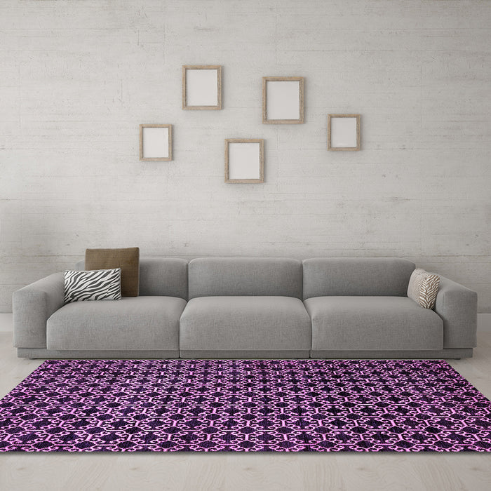 Machine Washable Abstract Purple Modern Area Rugs in a Living Room, wshabs372pur
