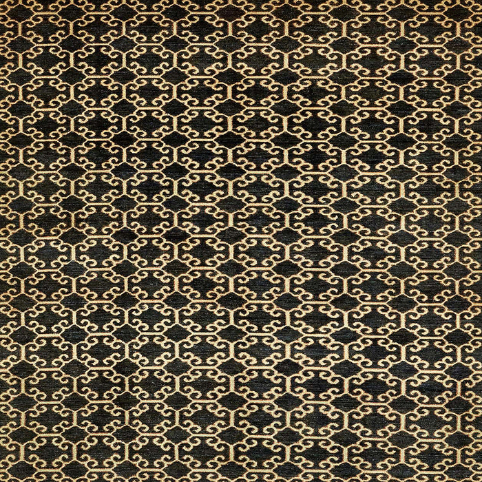 Square Abstract Copper Green Modern Rug, abs372