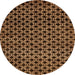 Round Machine Washable Abstract Orange Modern Area Rugs, wshabs372org