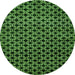 Round Abstract Green Modern Rug, abs372grn