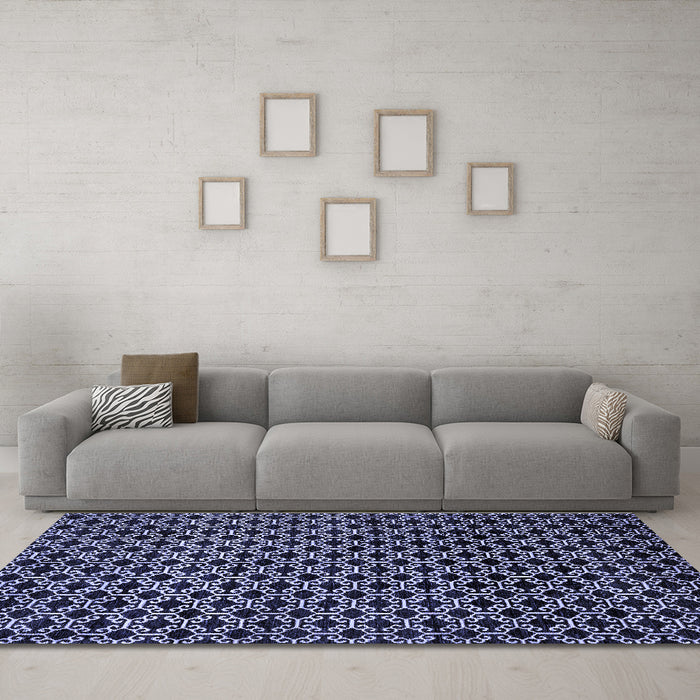 Machine Washable Abstract Blue Modern Rug in a Living Room, wshabs372blu